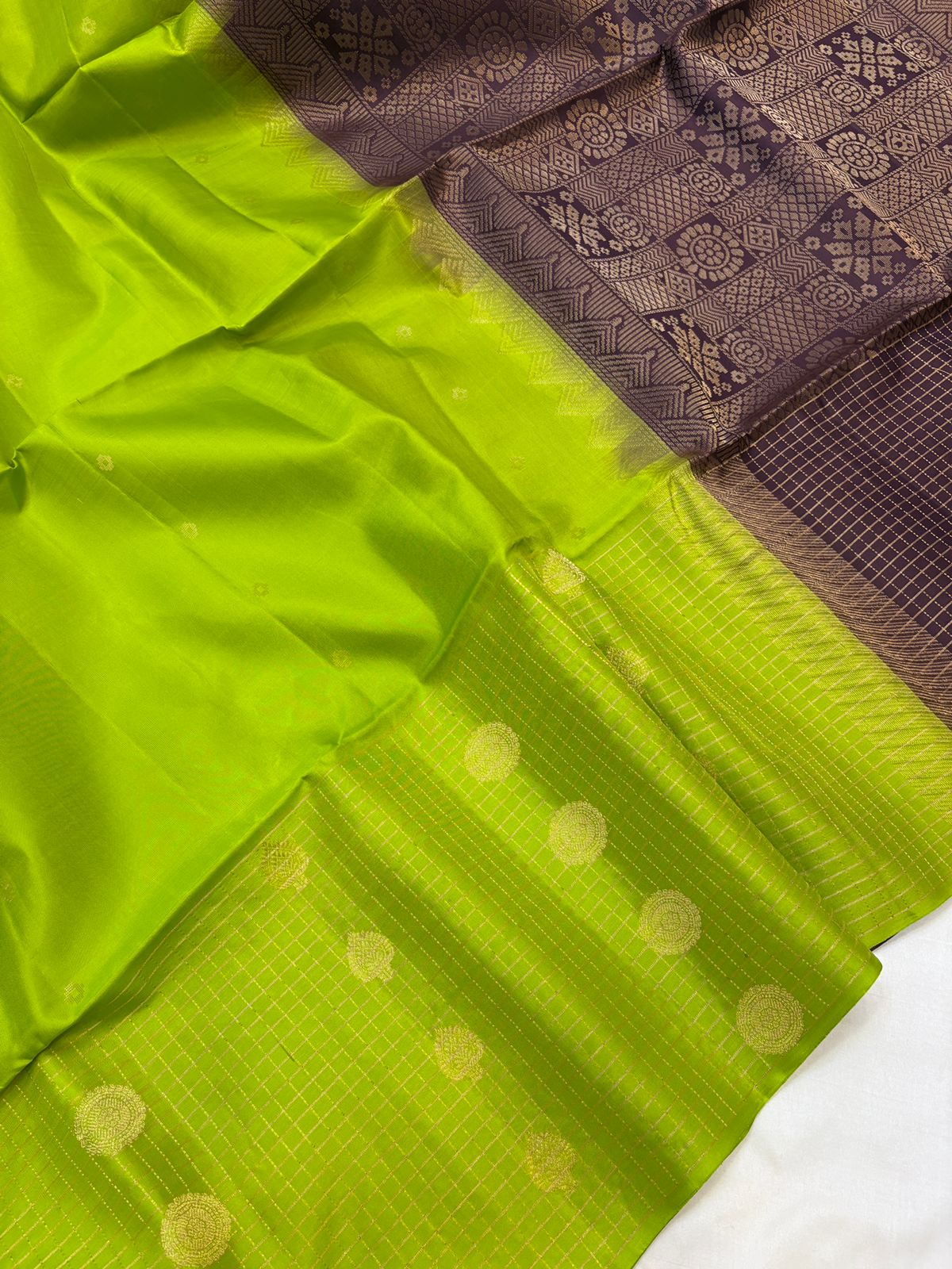 Checks Turning soft silk saree - Handloom softsilk saree