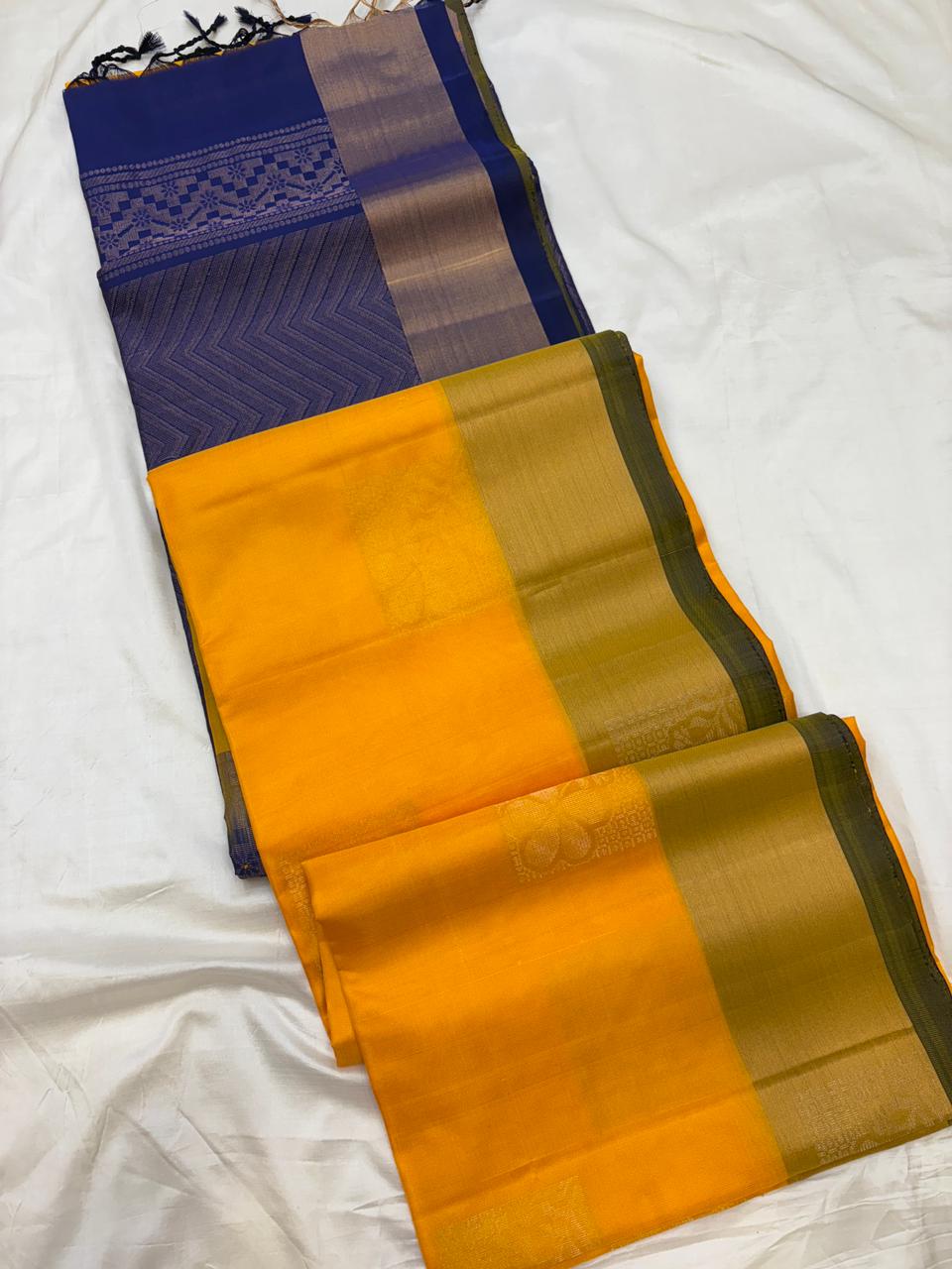 Bavanchi Border Soft Silk - Pure silk saree