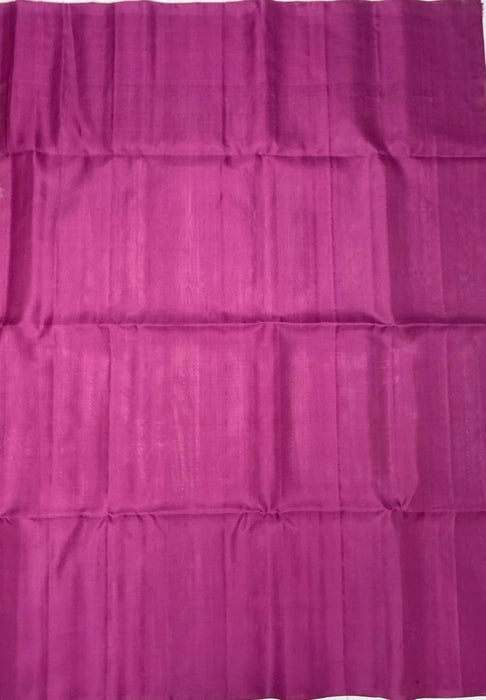 Ruhika chocolate brown color body & dusky pink color pallu , blouse - Pure silk saree