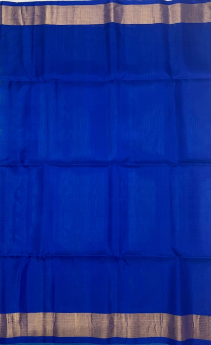 Kavi sea blue color body & royal blue color pallu , blouse - Pure silk saree