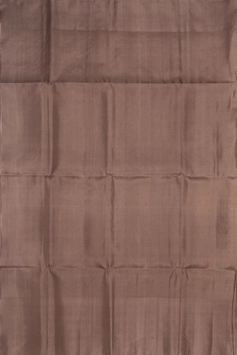 Thangam light golden color body & chocolate brown color pallu , blouse pure silk saree