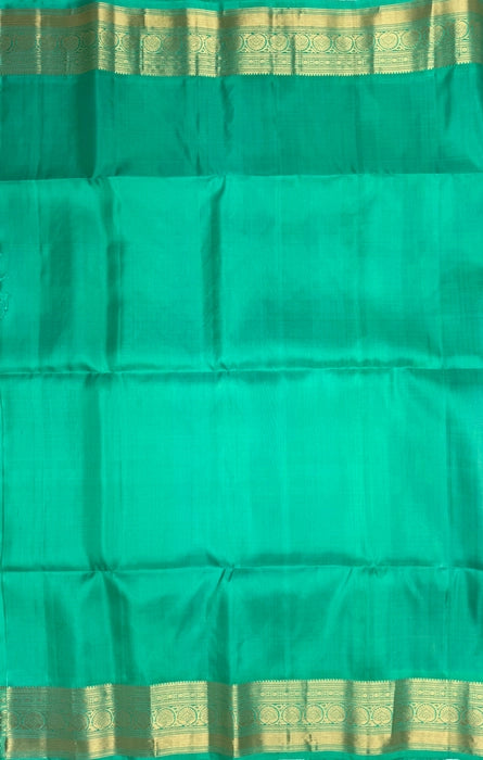 Selvi pink color body & rexona green color pallu , blouse - Pure silk saree