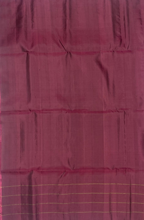 Vaish royal blue color body & wine color pallu,blouse - Pure silk saree