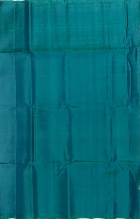 Dhevi grey with green color body & bluish green color pallu , blouse pure silk saree