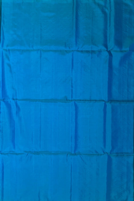 Kayal navy blue color body & bluish green pallu , blouse pure silk saree