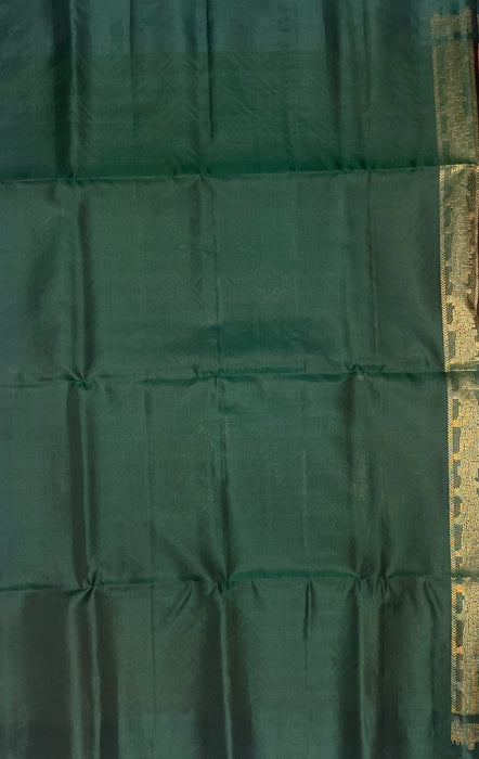 Pavai maroon color body & green color pallu , blouse pure silk saree