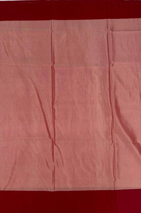Panimalar art Silk saree - sandal with pink color body ,pallu , blouse.