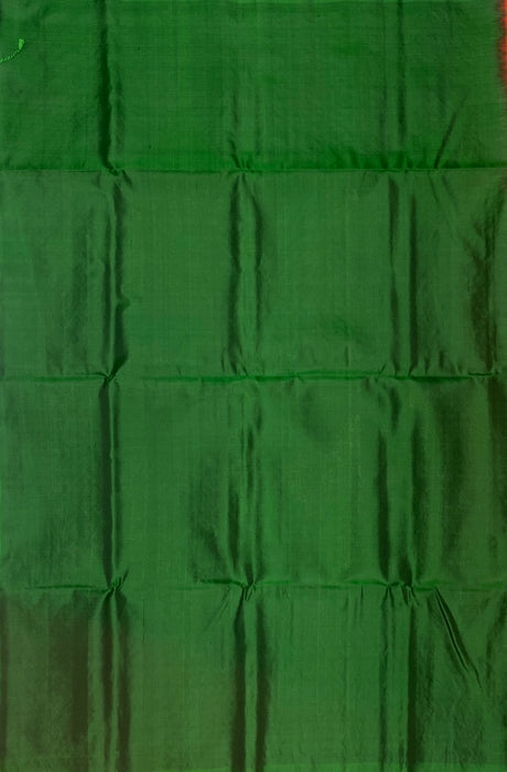 Ovi pink color body & leaf green color pallu , blouse pure silk saree