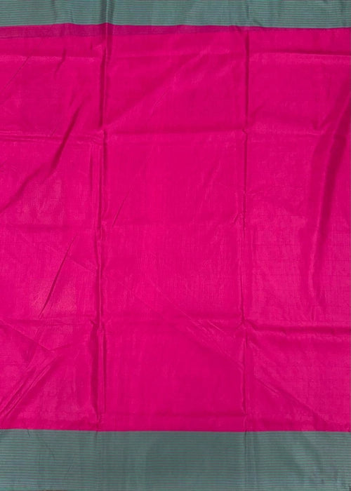 Mathi art silk saree - rani pink color body ,pallu , blouse.