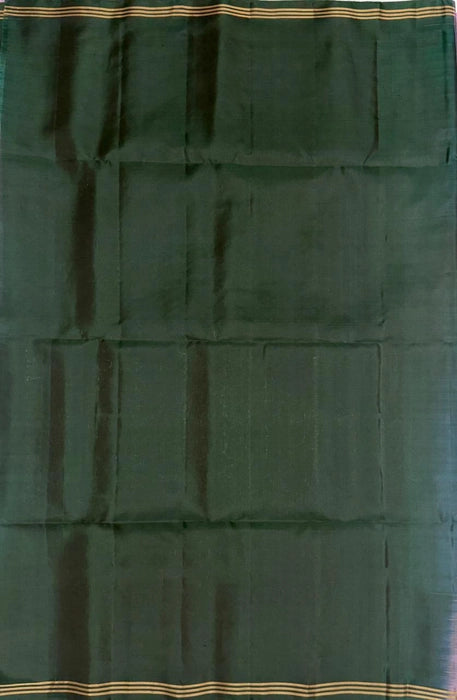 Thanvi lavender color body & dark green color pallu , blouse - Pure silk saree