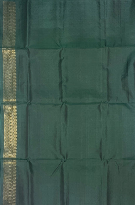 Sindhu violet color body & bottle green color pallu , blouse pure silk saree