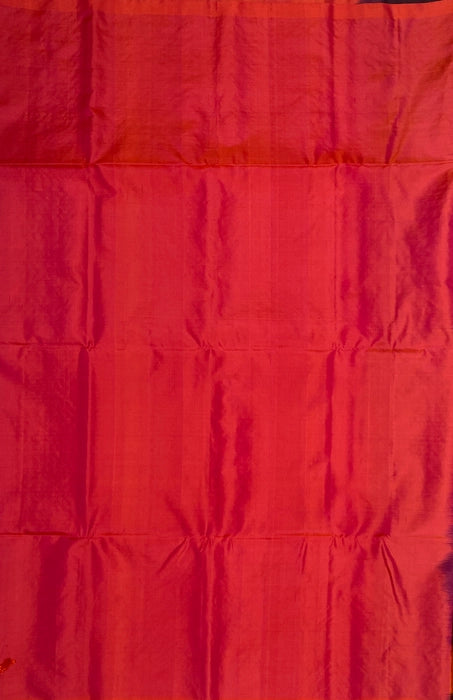 Charu coffee brown color body & pinkish orange color pallu , blouse pure silk saree