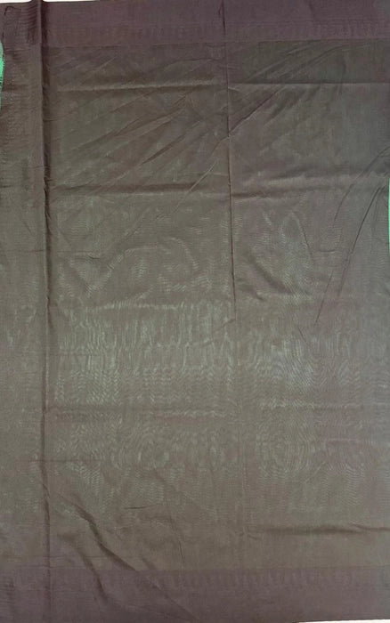 Kaveri cotton saree - green color body & black color pallu,blouse.