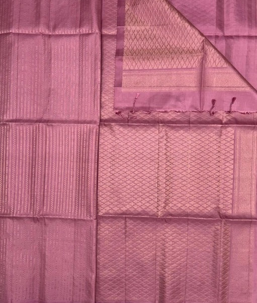 Isha pastel pink color body, pallu , blouse pure silk saree