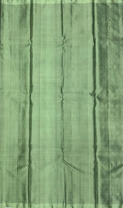 Panimalar pastel green color body,pallu,blouse - Pure silk saree