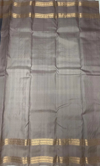 Kaveri dual blue color body & grey color pallu,blouse - Pure silk saree