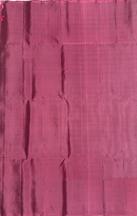 Pallaku softislk saree - dark bottle green color body & dusky pink color pallu , blouse - Pure silk saree
