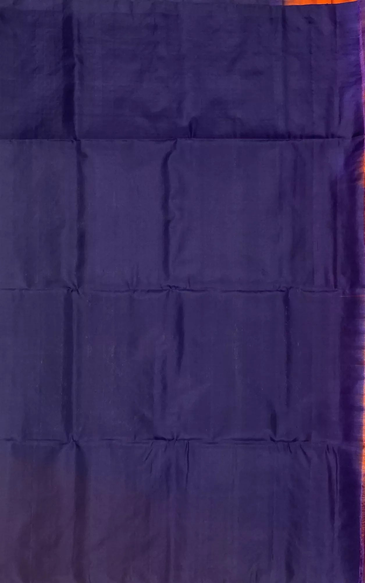 Inbam - Orange color body & Navy blue color pallu, blouse pure silk saree