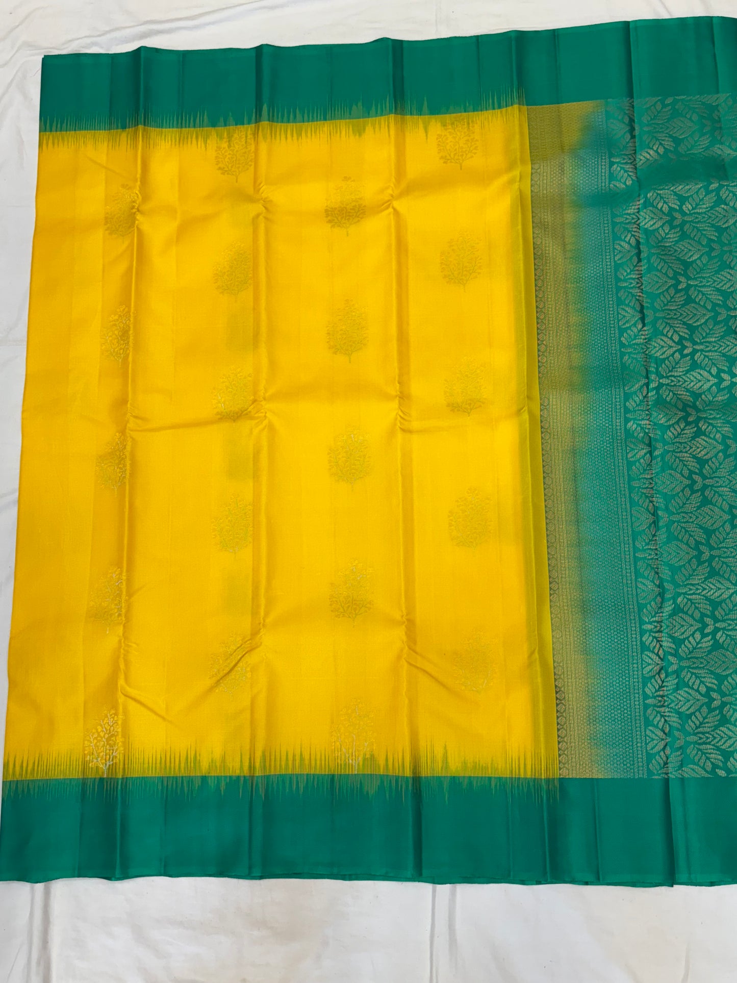 Yuvia lemon yellow & green softsilk saree - Pure silk saree-set13