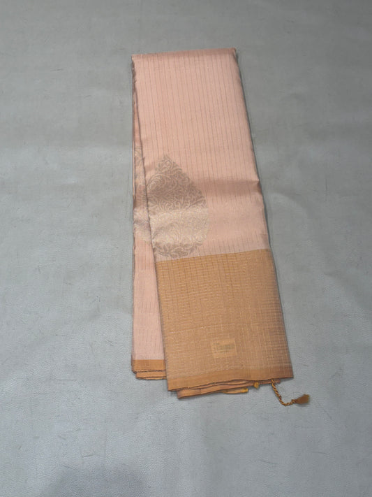 Vaidoori dusty peach handloom vaira oosi softsilk saree - Pure silk saree
