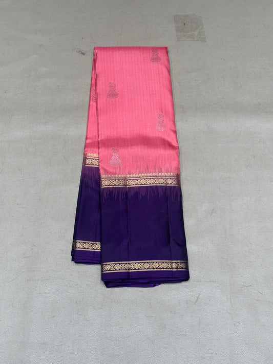 Paruvam pink vaira oosi handloom softsilk saree - Pure silk saree-AK1115