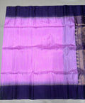 Leelavathi purple handloom softsilk saree - Pure silk saree- Contrast color