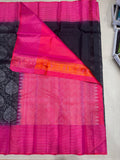 Tharvya handloom softsilk saree - Pure silk saree - all self contrast- ASC1101