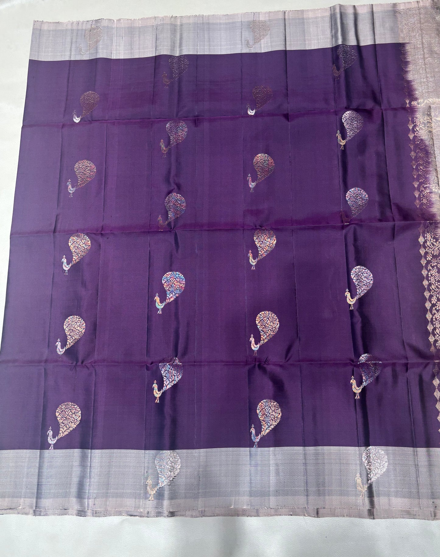 Mayuri brinjal purple handloom softsilk saree - Pure silk saree-set16