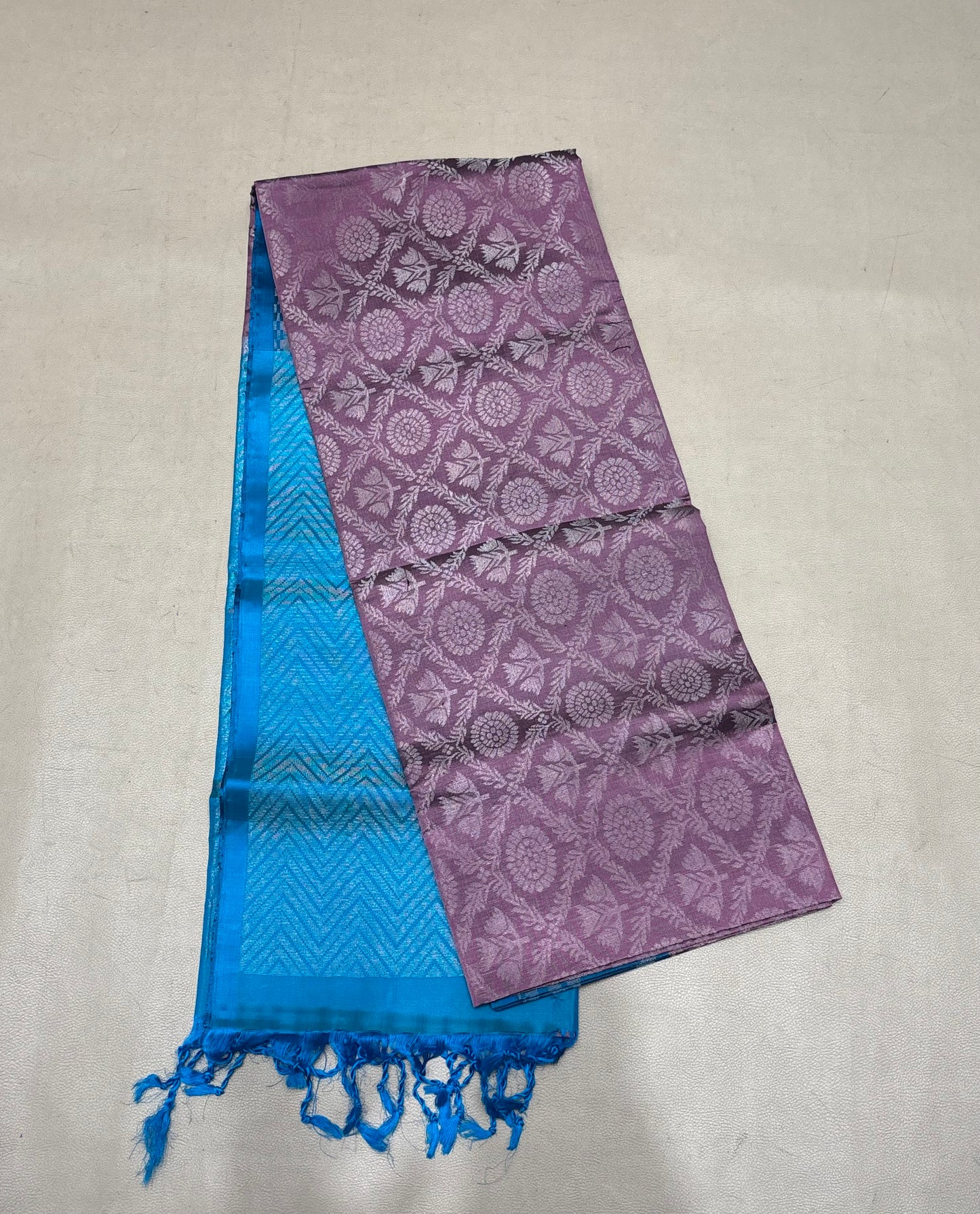 Kalai purple brocade bridal softsilk saree - Pure silk saree