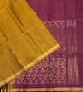Tanvitha handloom softsilk sareee - mustard color body , purple color pallu,blouse - Pure silk saree