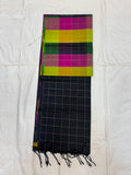 Kattam black Pallu multicolor softsilk saree - Pure silk saree