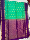 Sangavi green & purple handloom softsilk saree - Pure silk saree