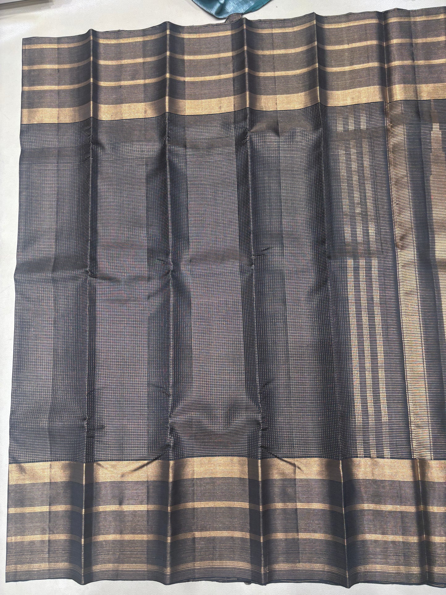 Ranjani black micro checked softsilk saree - Pure silk saree-AK1118