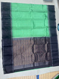 Melinam green & black handloom softsilk saree - Pure silk saree
