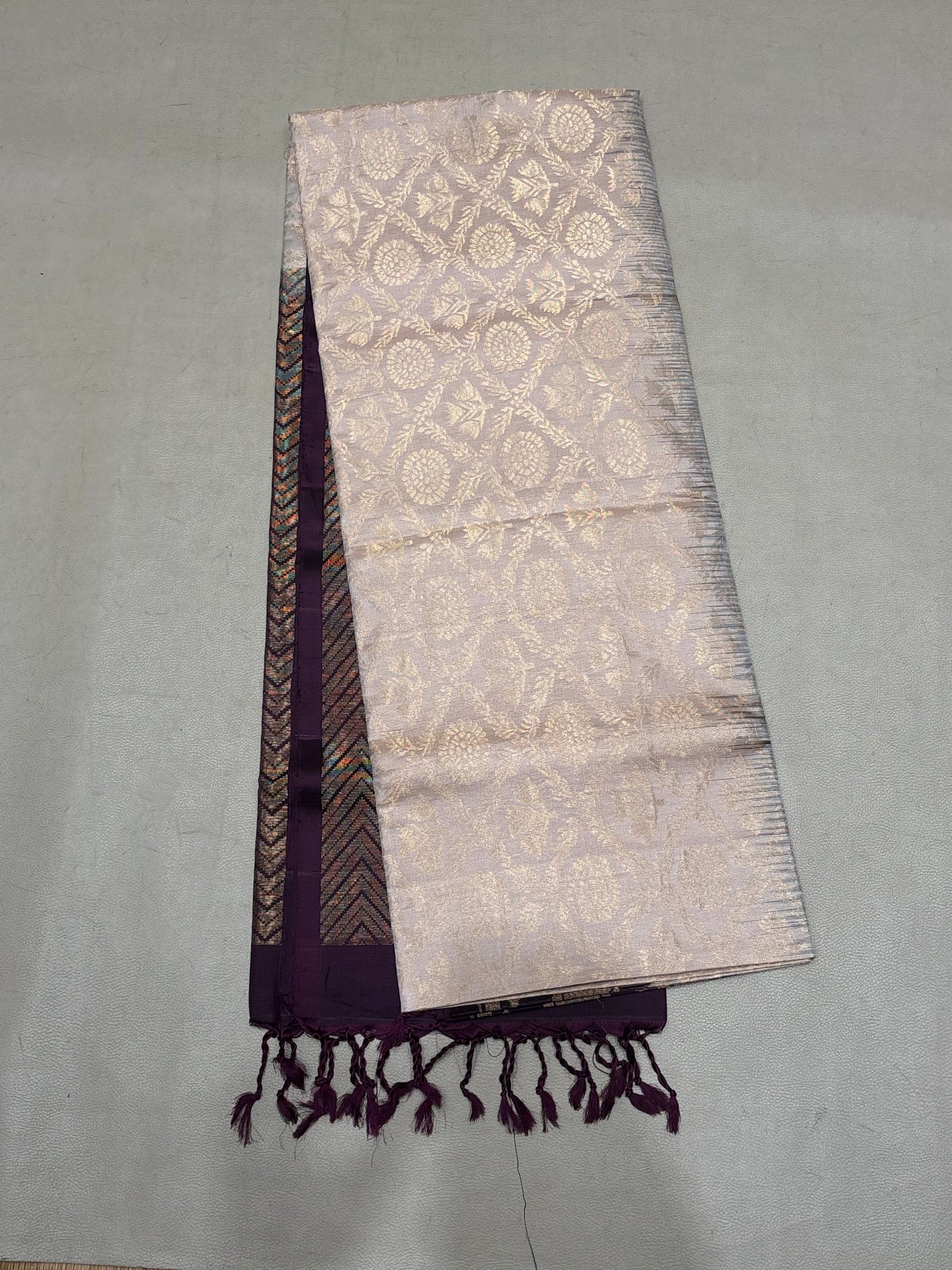 Kalai off white brocade bridal softsilk saree - Pure silk saree