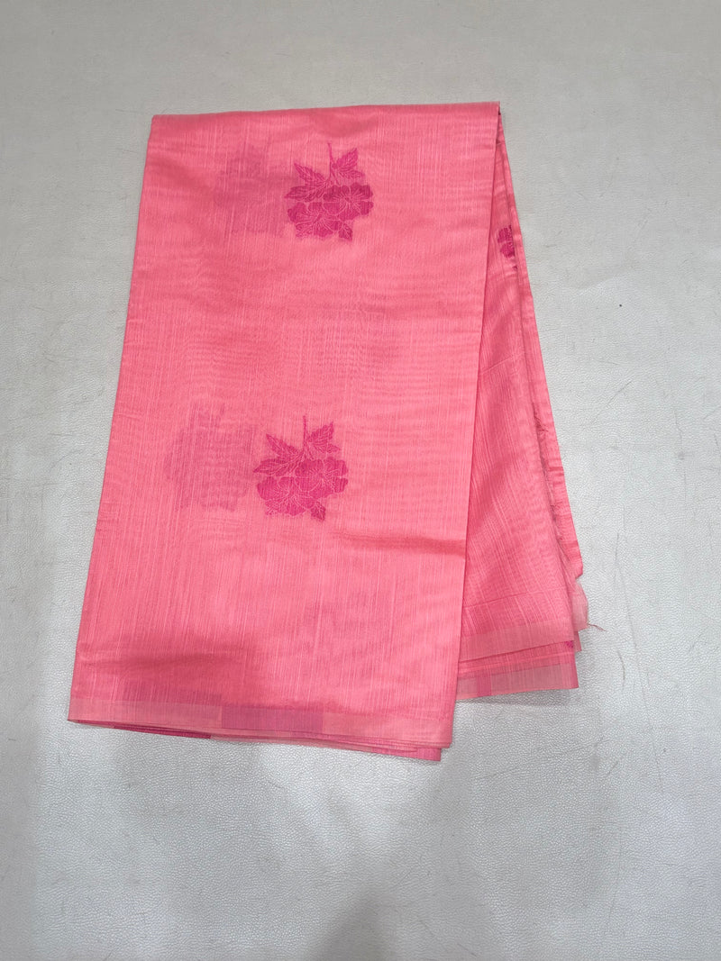 Ahana pink semi silk cotton saree