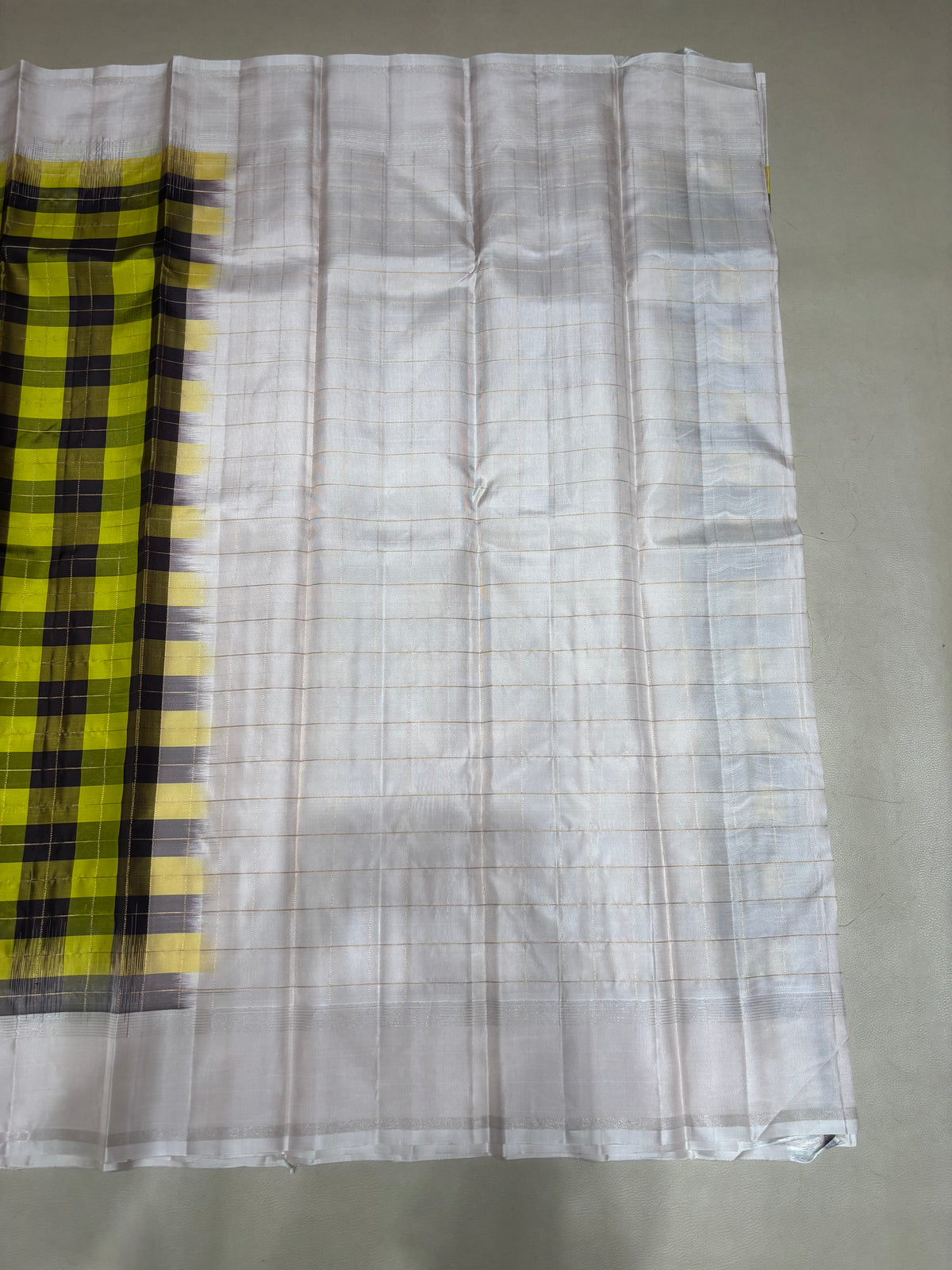 Varnvavi multi color checked handloom softsilk saree- Pure silk saree-AK1118