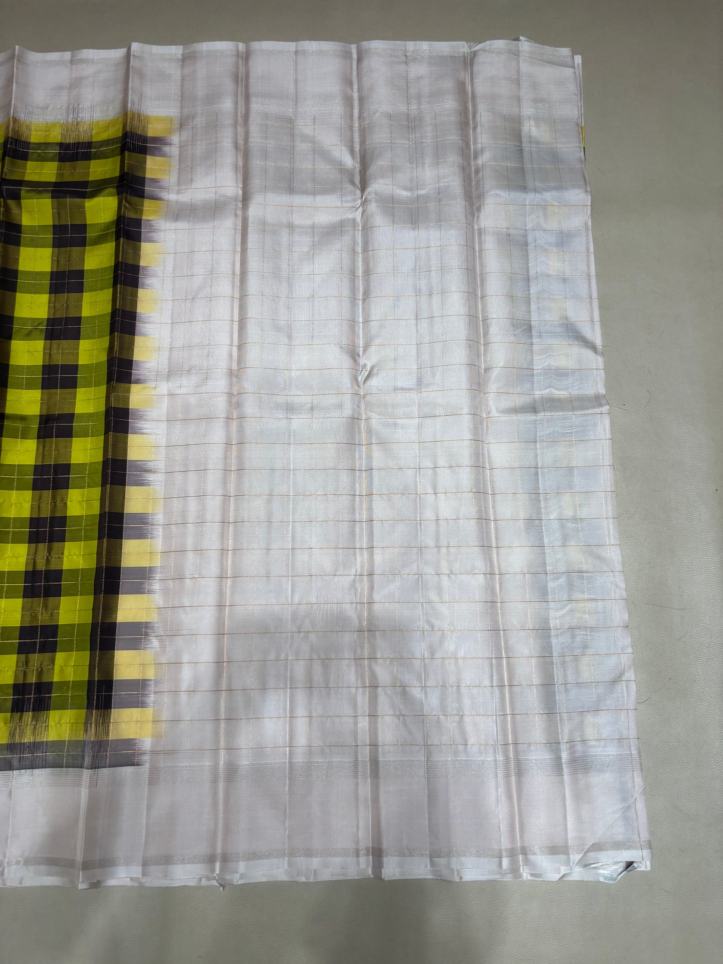 Varnvavi multi color checked handloom softsilk saree- Pure silk saree-AK1118