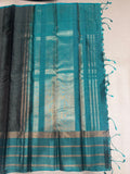 Ranjani micro checked bottle green handloom softsilk saree - Pure silk saree