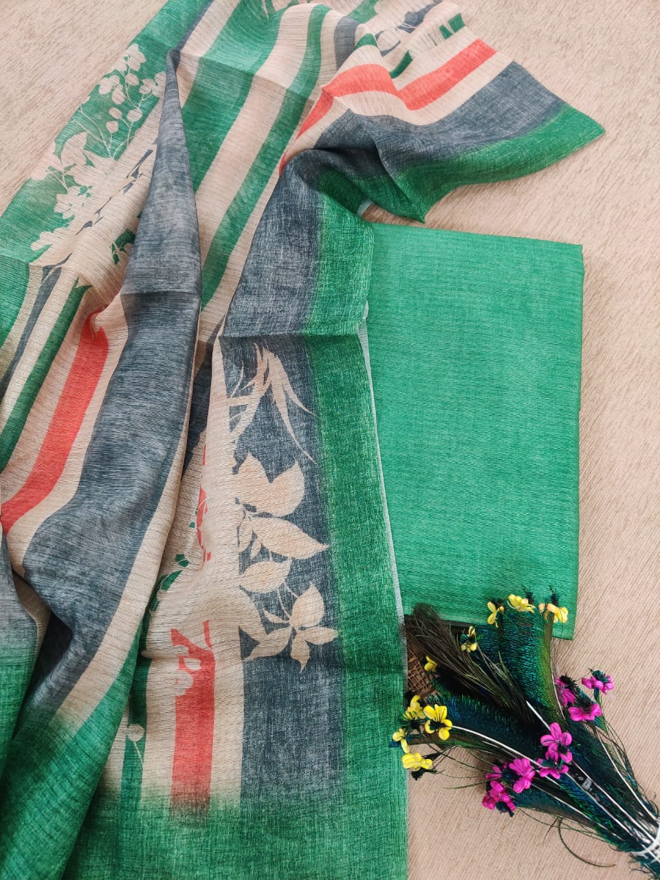Soft jute cotton salwar material