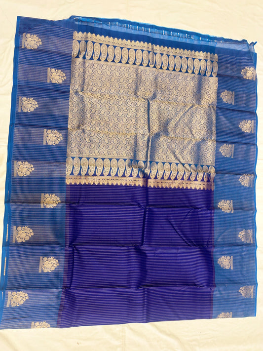Dhriti blue handloom softsilk saree - Pure silk saree