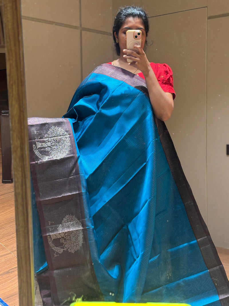 Vinnila handloom softsilk saree vaira oosi design - Pure silk saree