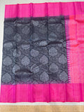 Tharvya handloom softsilk saree - Pure silk saree - all self contrast- ASC1101