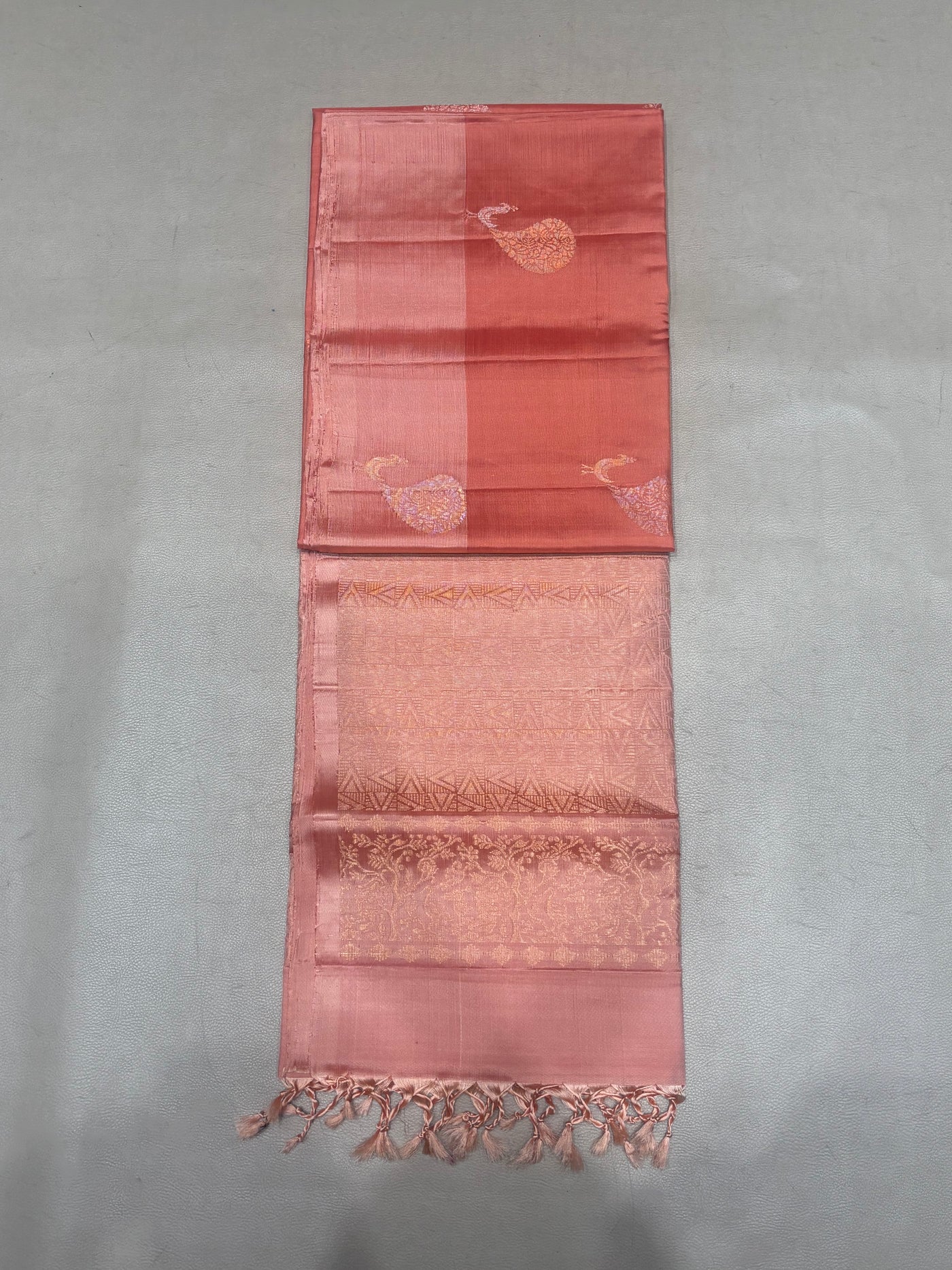 Mayuri peach pink handloom softsilk saree - Pure silk saree