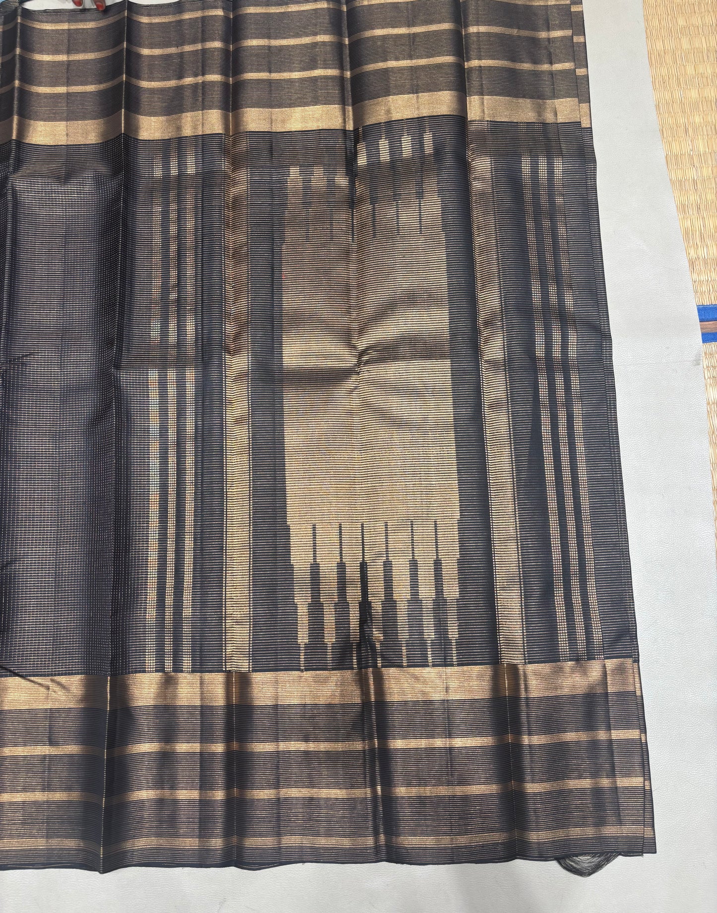 Ranjani black micro checked softsilk saree - Pure silk saree-AK1118