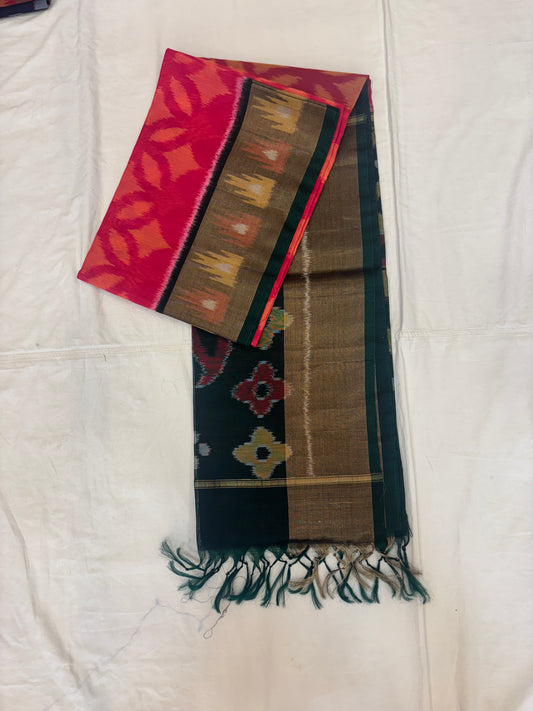 Snehal handloom Pochampally silk cotton saree
