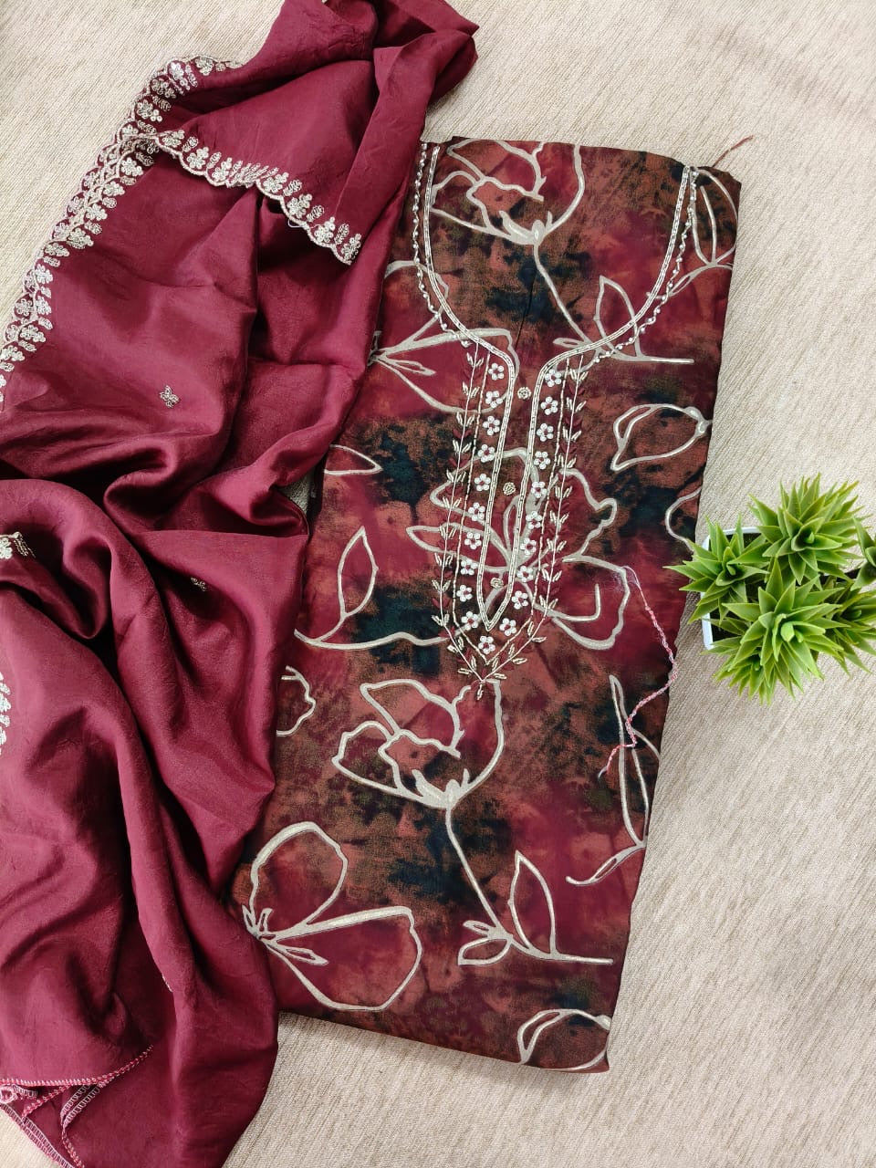 Modal silk salwar material - 2 colors