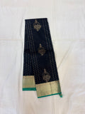 Urvi black handloom softsilk saree - Pure silk saree