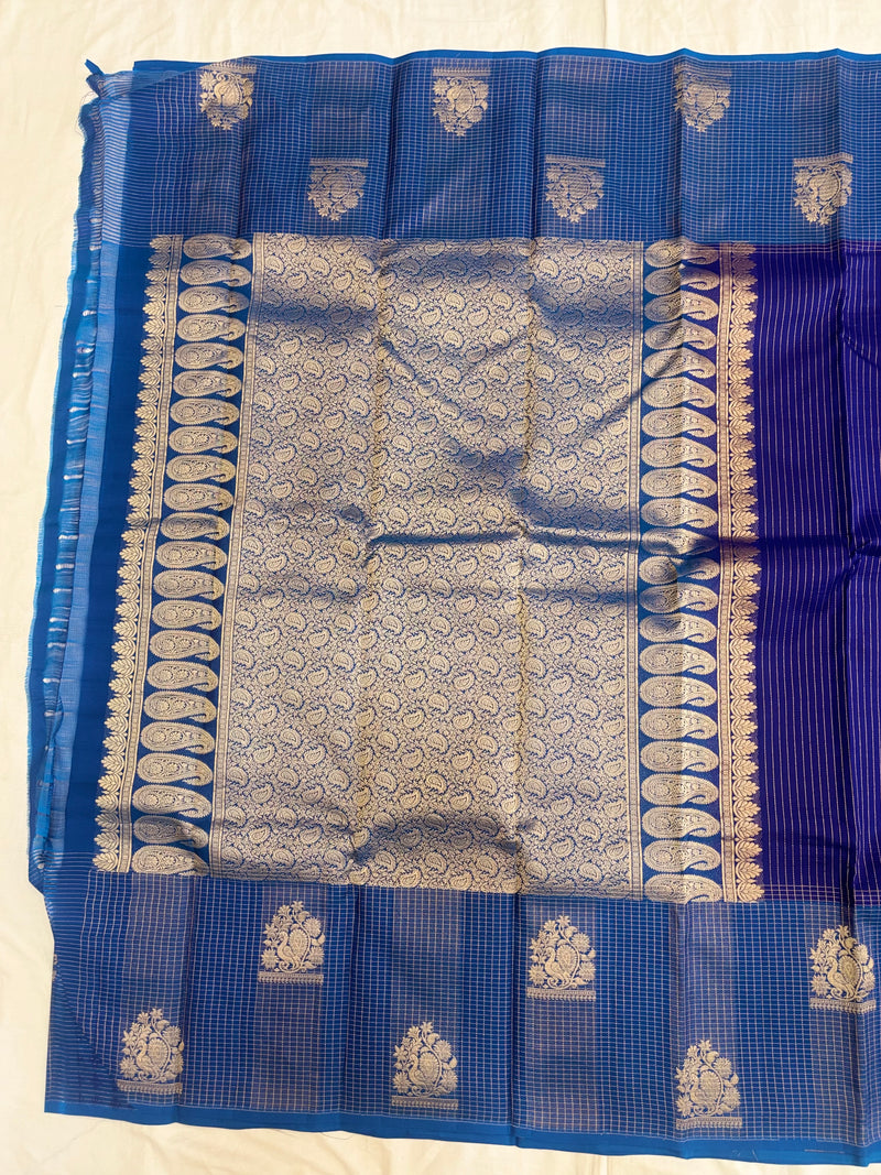 Dhriti blue handloom softsilk saree - Pure silk saree
