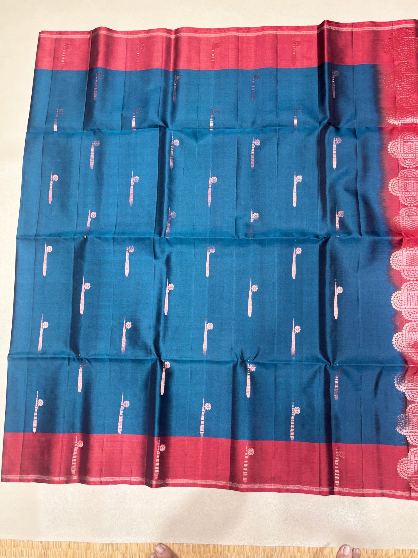 Hridya peacock blue handloom softsilk saree - Pure silk saree